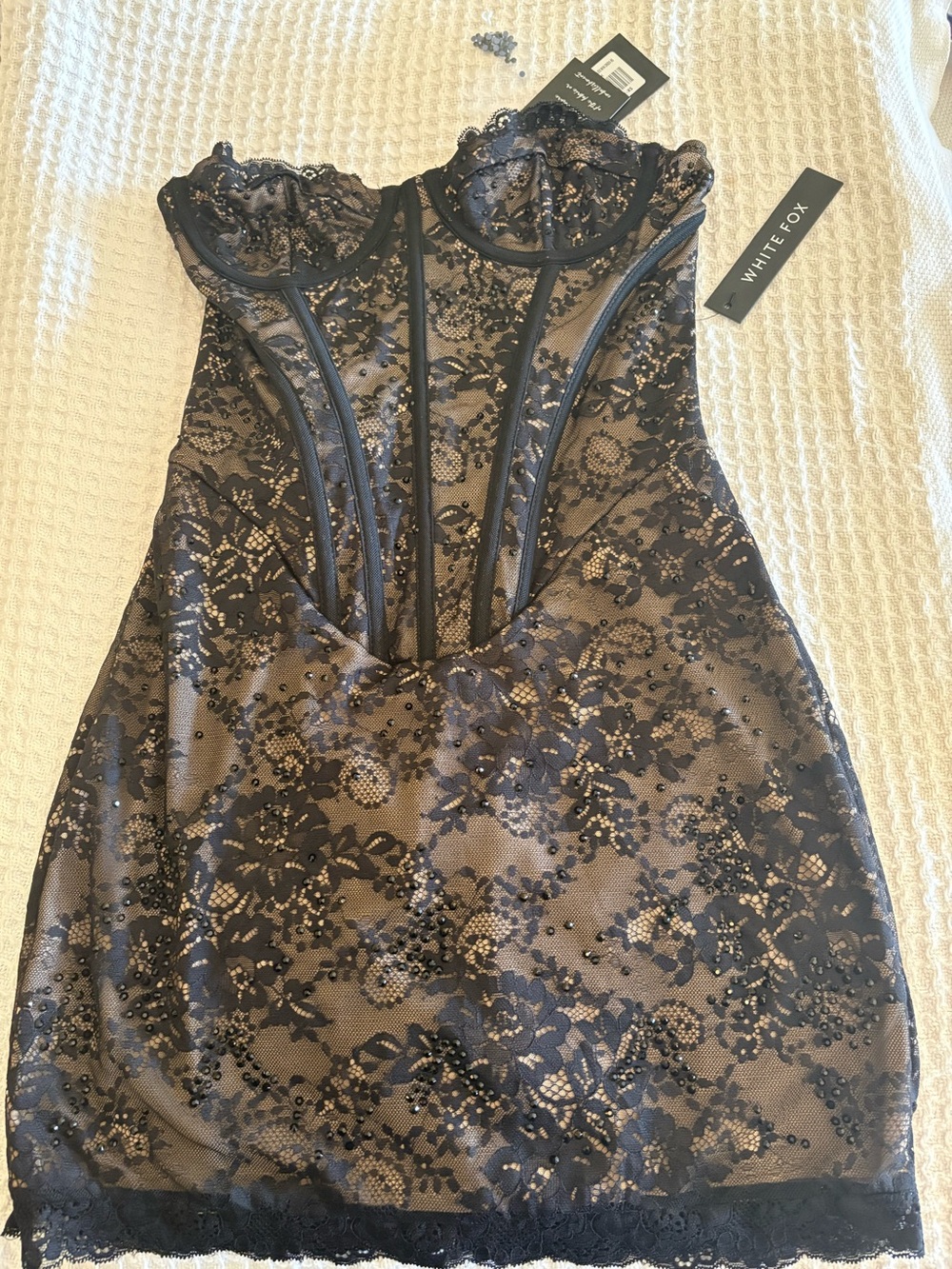 Astoria Embellished Strapless Mini Dress Black Size XS -NWT